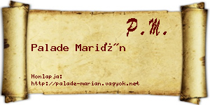 Palade Marián névjegykártya